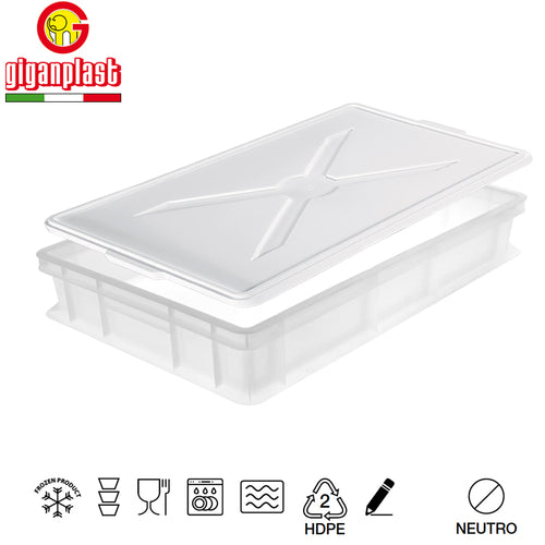 30 X 40 X H10 Cm Giganplast Cassetta Portaimpasto Rettangolare In Plastica Con Coperchio