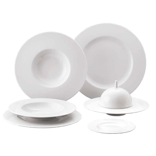 25 Cm Costa Verde Saturno Piatto Fondo In Porcellana Set 12 Pz