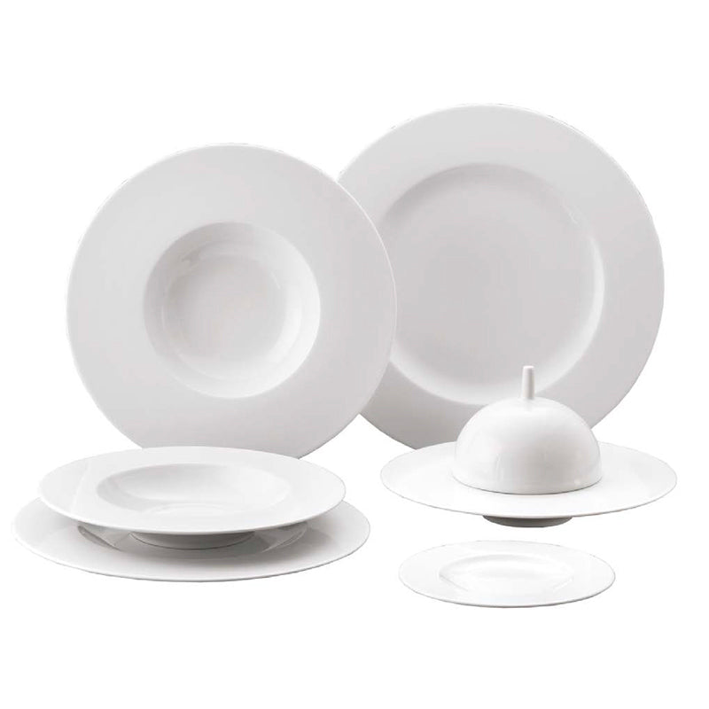 25 Cm Costa Verde Saturno Piatto Fondo In Porcellana Set 12 Pz