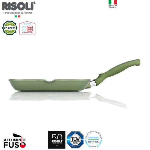 26X26 Cm Risoli Dr Green Stone Extra Induction Bistecchiera Quadrata Antiaderente In Alluminio