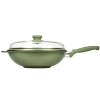 32 Cm Risoli Dr Green Stone Extra Induction Wok Antiaderente In Alluminio Con Coperchio