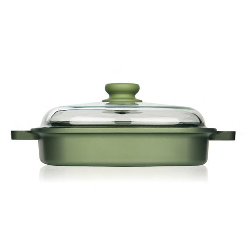 26X26 Cm Risoli Dr Green Stone Extra Induction Bistecchiera Vapor Grill Antiaderente In Alluminio Con Coperchio