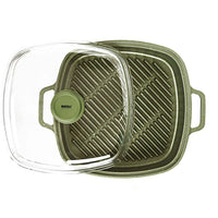 26X26 Cm Risoli Dr Green Stone Extra Induction Bistecchiera Vapor Grill Antiaderente In Alluminio Con Coperchio