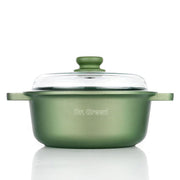 Risoli Dr Green Stone Casseruola Alta Antiaderente In Alluminiocon Coperchio In Vetro