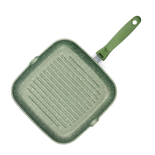 26X26 Cm Risoli Dr Green Stone Bistecchiera Quadrata Antiaderente In Alluminio