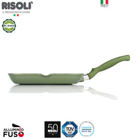 26X26 Cm Risoli Dr Green Stone Bistecchiera Quadrata Antiaderente In Alluminio