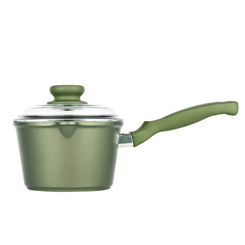 16 Cm Risoli Dr Green Stone Casseruola Con Manico Antiaderente In Alluminiocon Coperchio In Vetro
