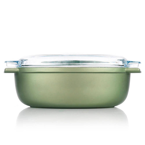 36X24 Cm Risoli Dr Green Stone Rostiera Ovale Antiaderente In Alluminiocon Coperchio In Vetro