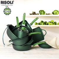30 Cm Risoli Dr Green Stone Wok Con Manico Antiaderente In Alluminio