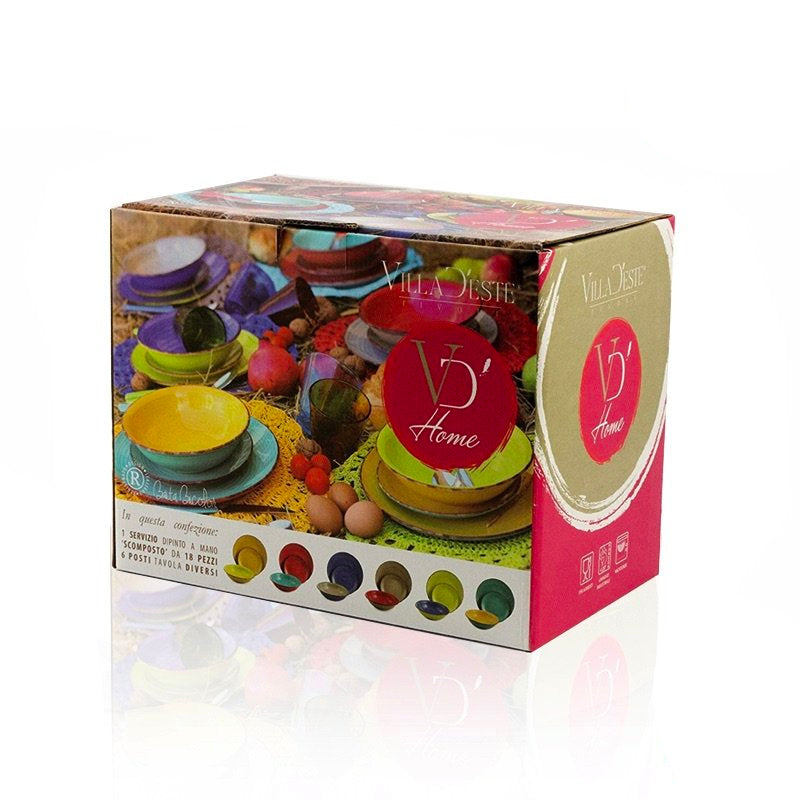 Villa D Este Baita Servizio Piatti In Stoneware Set 18 Pz