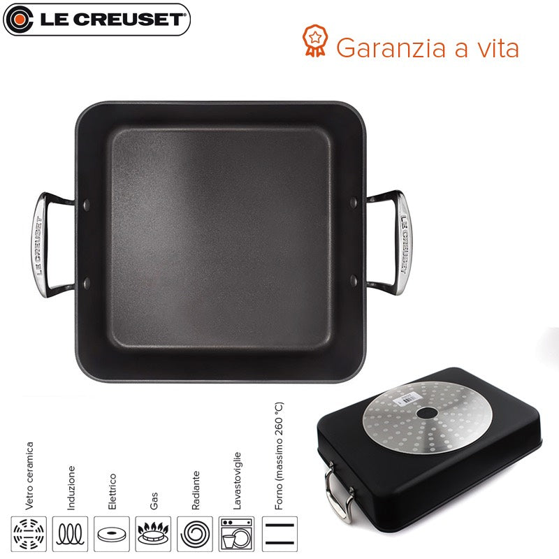 26X26 Cm Le Creuset Les Forgees Teglia Quadrata In Alluminio Antiaderente