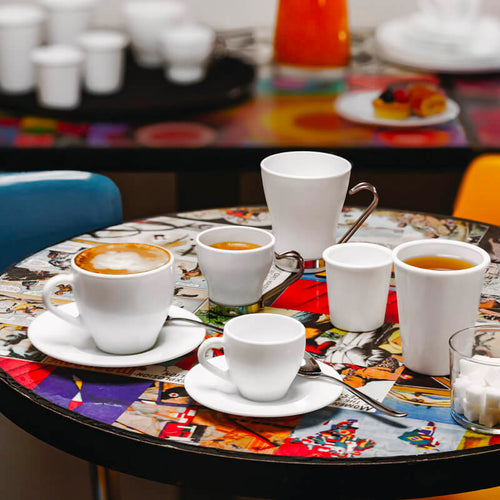 22 Cl Bormioli Rocco Aromateca Tazza Cappuccino In Vetro Opale Set 6 Pezzi