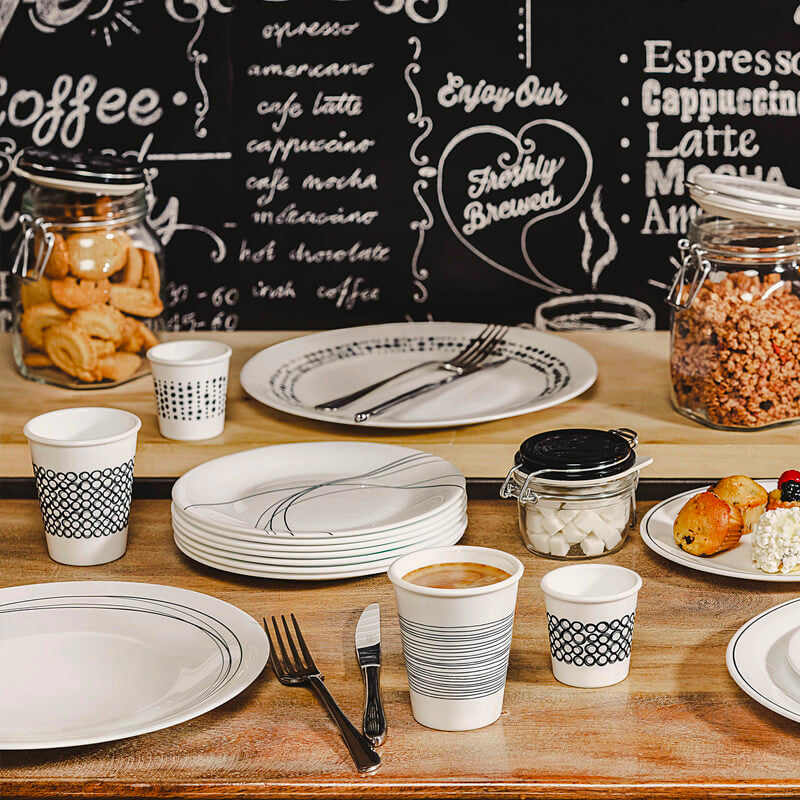 Bormioli Rocco Chiaroscuro Servizio Piatti In Vetro Opale Set 18 Pz