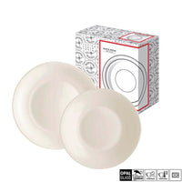 Bormioli Rocco White Moon Servizio Piatti In Vetro Opale Set 12 Pz