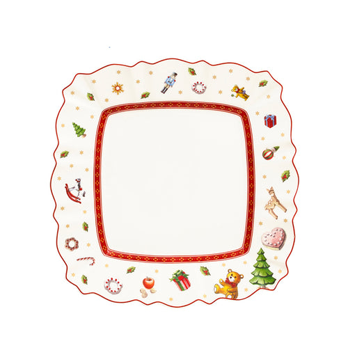 22X22 Cm Villeroy And Boch Toy S Delight Piatto Colazione Quadrato In Porcellana Decoro Natalizio