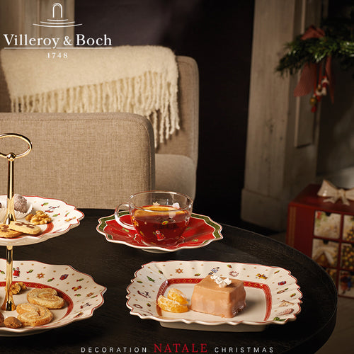 22X22 Cm Villeroy And Boch Toy S Delight Piatto Colazione Quadrato In Porcellana Decoro Natalizio