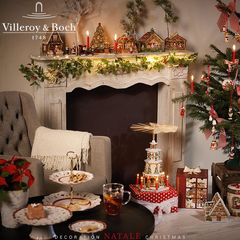 22X22 Cm Villeroy And Boch Toy S Delight Piatto Colazione Quadrato In Porcellana Decoro Natalizio