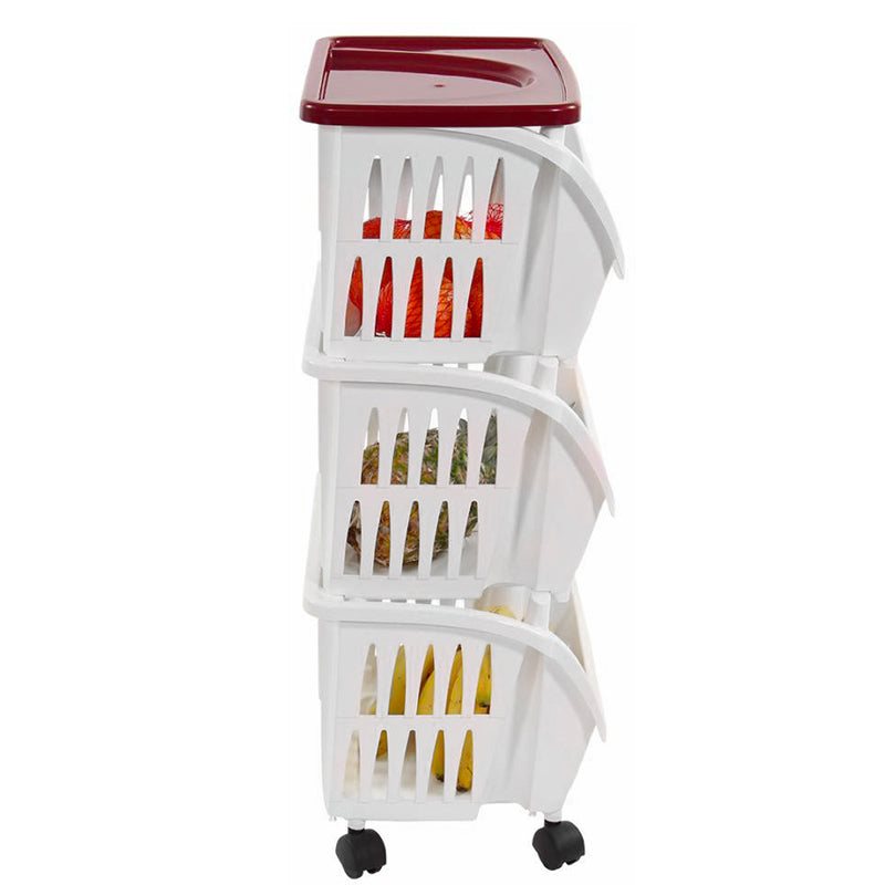 Bama Tidy Carrello Portaoggetti Con Ruote E Vassoio In Plastica Set 3 Pz