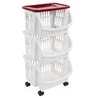 Bama Tidy Carrello Portaoggetti Con Ruote E Vassoio In Plastica Set 3 Pz