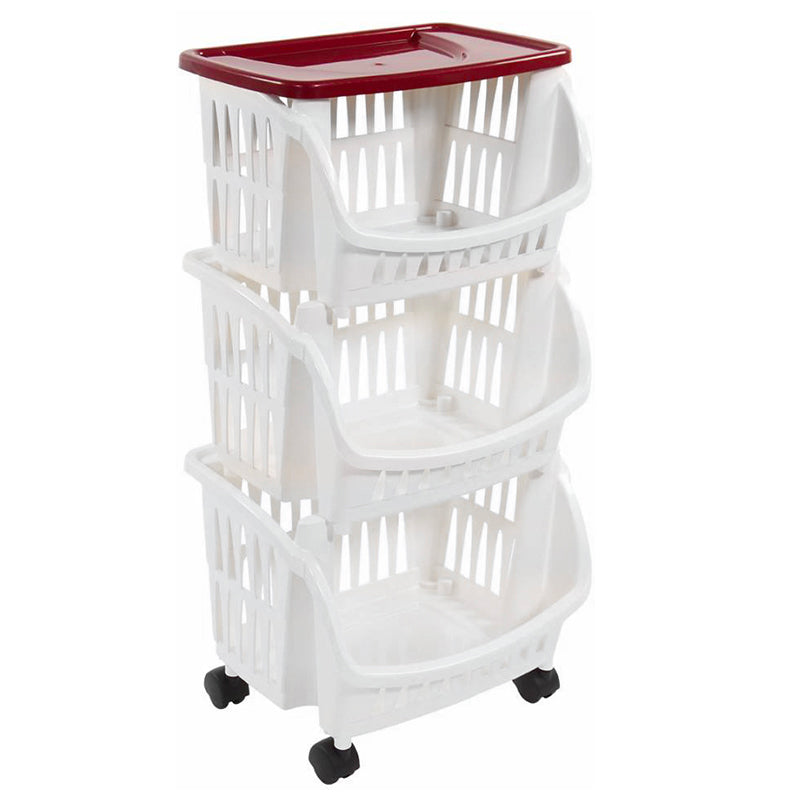 Bama Tidy Carrello Portaoggetti Con Ruote E Vassoio In Plastica Set 3 Pz