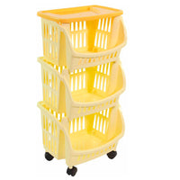 Bama Tidy Carrello Portaoggetti Con Ruote E Vassoio In Plastica Set 3 Pz