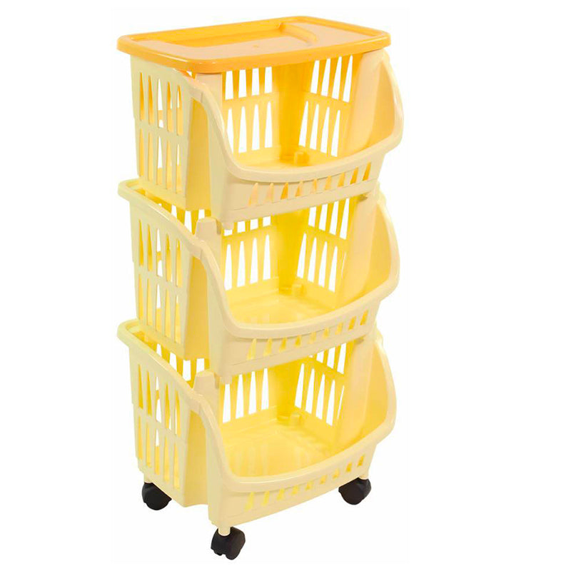 Bama Tidy Carrello Portaoggetti Con Ruote E Vassoio In Plastica Set 3 Pz