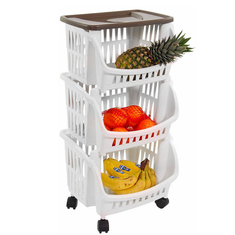 Bama Tidy Carrello Portaoggetti Con Ruote E Vassoio In Plastica Set 3 Pz
