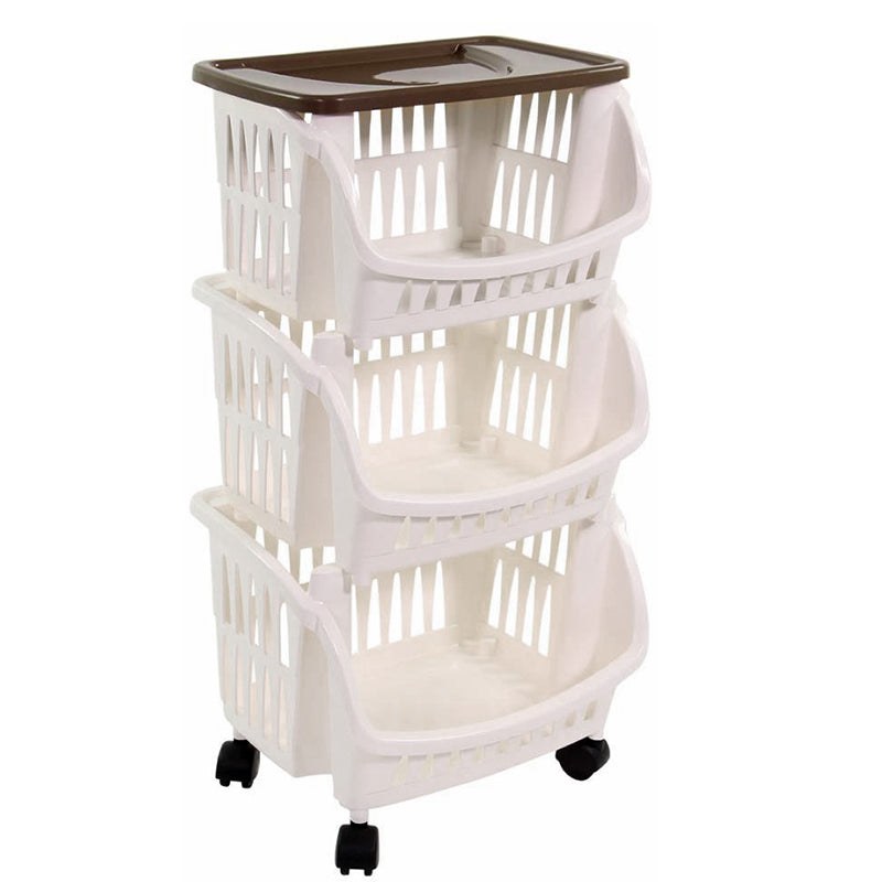 Bama Tidy Carrello Portaoggetti Con Ruote E Vassoio In Plastica Set 3 Pz