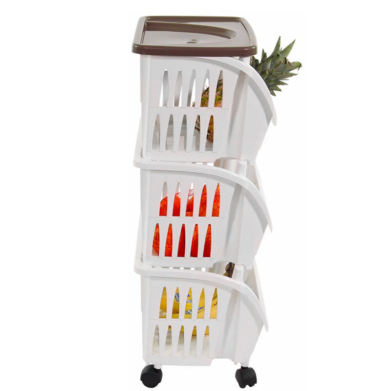 Bama Tidy Carrello Portaoggetti Con Ruote E Vassoio In Plastica Set 3 Pz