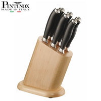 Pintinox Professionali Ceppo Coltello In Acciaio Inox Legno
