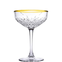 27 Cl Pasabahce Timeless Golden Touch Coppa Champagne Bordo Dorato In Vetro Set 4 Pezzi