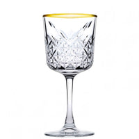 33 Cl Pasabahce Timeless Golden Touch Calice Vino Rosso Bordo Dorato In Vetro Set 4 Pezzi