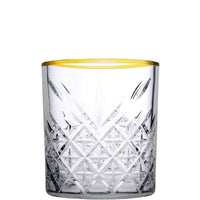 34 5 Cl Pasabahce Timeless Golden Touch Bicchiere Whisky Bordo Dorato In Vetro Set 4 Pezzi