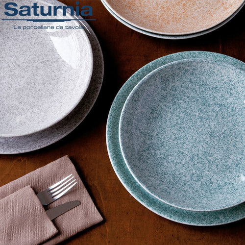 33 Cm Saturnia Granito Piatto Pizza In Porcellana Set 6 Pz
