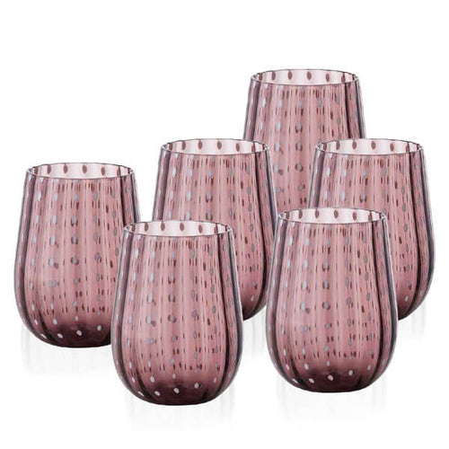 40 Cl Goccia Bicchiere Acqua In Vetro Set 6 Pezzi