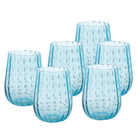 40 Cl Goccia Bicchiere Acqua In Vetro Set 6 Pezzi