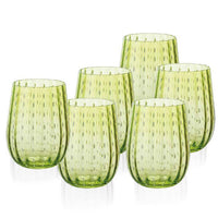40 Cl Goccia Bicchiere Acqua In Vetro Set 6 Pezzi