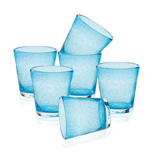 30 Cl Bollicine Bicchiere Acqua In Vetro Set 6 Pezzi