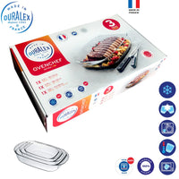 Duralex Ovenchef Pirofila Rettangolare In Vetro Temperato Set 3 Pz