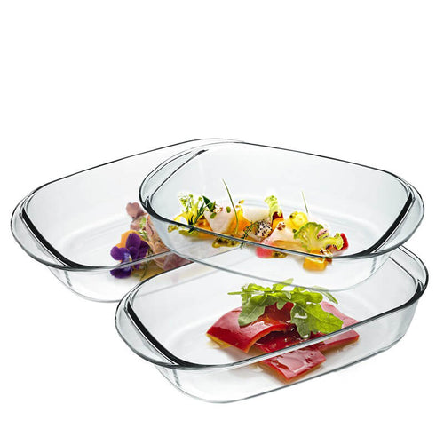 Duralex Ovenchef Pirofila Rettangolare In Vetro Temperato Set 3 Pz