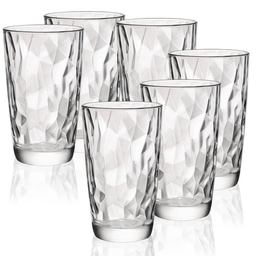 47 Cl Bormioli Rocco Diamond Bicchiere Bibita In Vetro Set 6 Pezzi