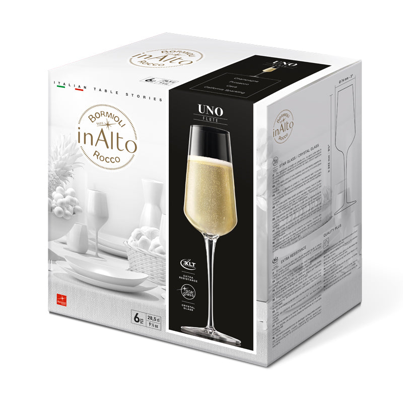 28 5 Cl Bormioli Rocco Inalto Uno Calice Flute In Vetro Set 6 Pezzi