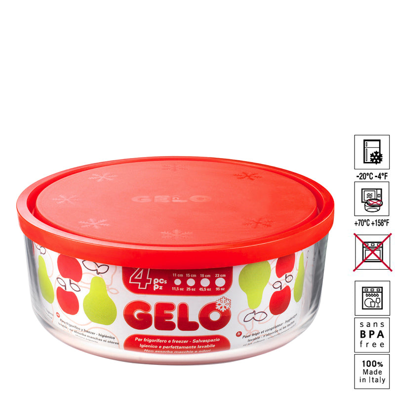 Bormioli Rocco Gelo Set Contenitore Per Alimenti In Vetro Set 4 Pz