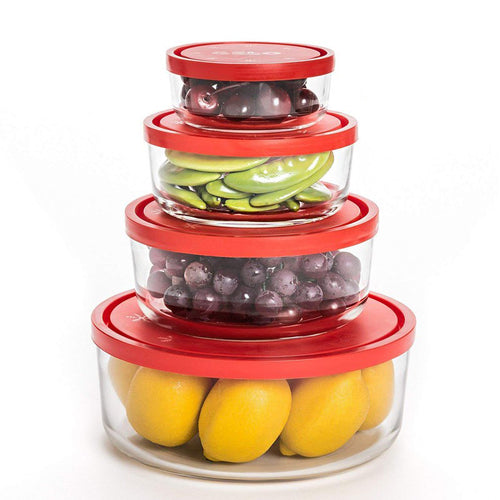 Bormioli Rocco Gelo Set Contenitore Per Alimenti In Vetro Set 4 Pz