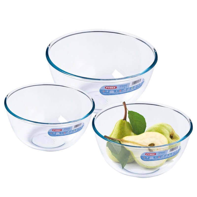 Pyrex Classic Coppe Multiuso In Vetro Borosilicato Set 3 Pz