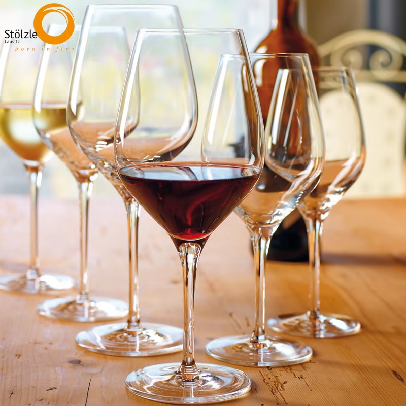 64 5 Cl Stolzle Lausitz Exquisit Calice Vino Rosso Bordeaux In Vetro Set 6 Pezzi