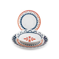 H&H Zephyra Servizio Piatti In Porcellana - Set 18 Pz