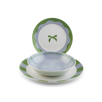 H&H Coupe Minty Servizio Piatti In Porcellana - Set 18 Pz