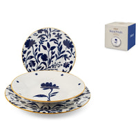 H&H Royal Petals Servizio Piatti In Porcellana - Set 18 Pz