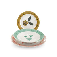 H&H Soft Bloom Servizio Piatti In Stoneware - Set 18 Pz